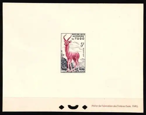 Togo 233 postfrisch als Epreuve de Luxe/ EdL, Antilope #NF419