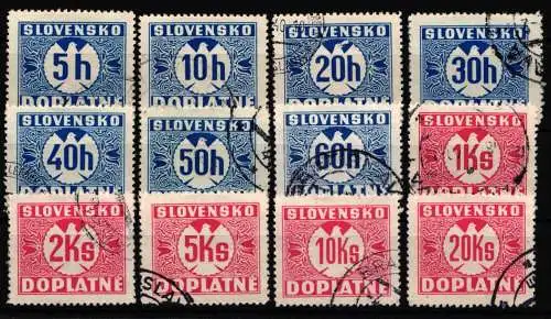 Slowakei Portomarken 1-12 gestempelt #NP594