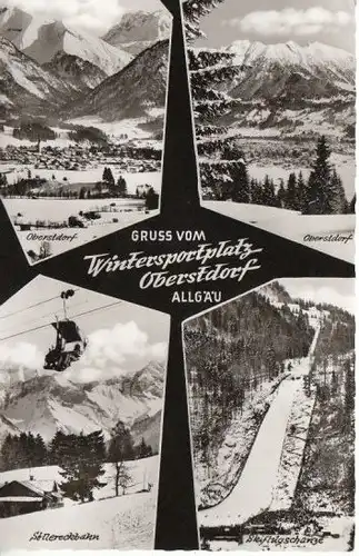 Oberstdorf mit Söllereckbahn im Winter gl1961 B8018