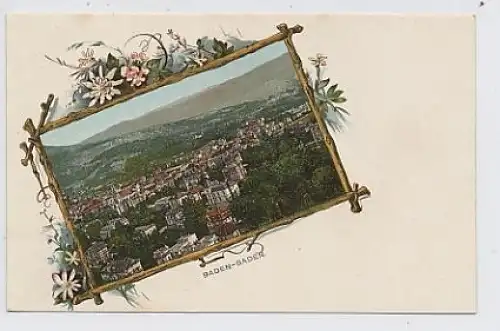 Baden-Baden Medaillon-Karte Ansicht ngl 30.506