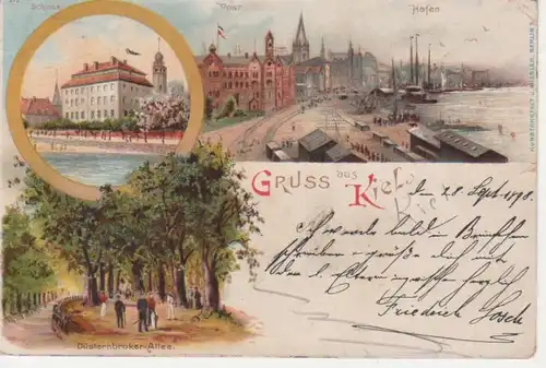 Kiel Schloss Post Düsternbrooker-Allee gl1898 71.229