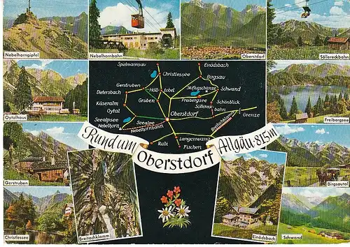 Rundum Oberstdorf Allg. Mehrbildkarte gl1964 49.342