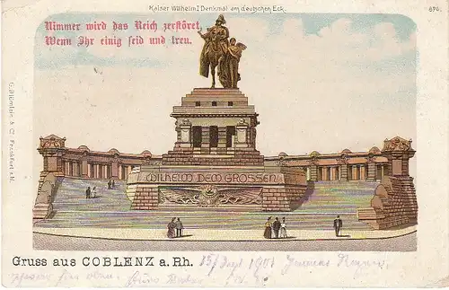 Coblenz a.Rh. Kaiser Wilhelm I. Denkmal gl1901 49.484