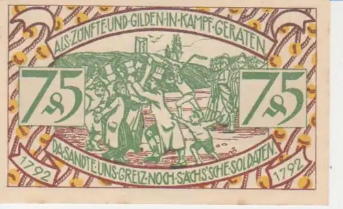 Zeulenroda Notgeld der Stadt über 75 Pfennig 90.164