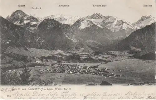 Gruss aus Oberstdorf mit seinen Bergen gl1904 23.239