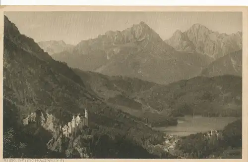 Schloss Neuschwanstein von der Hornburg aus ngl 109.614