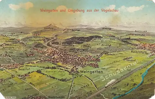 FELLE: Weingarten und Umgebung gl1914 110.541