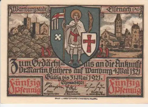 Eisenach Notgeld der Stadt über 50 Pfennig 90.363