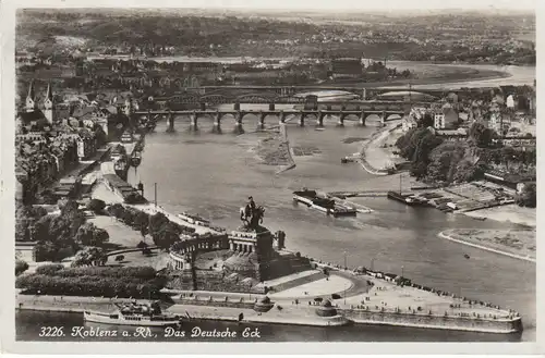 Koblenz Kaiser Wilhelm I. Blick>>Mosel gl1935 28.787