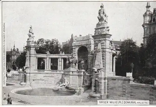 Halle a.S. Denkmal Kaiser Wilhelm I. um 1900 ngl B6506