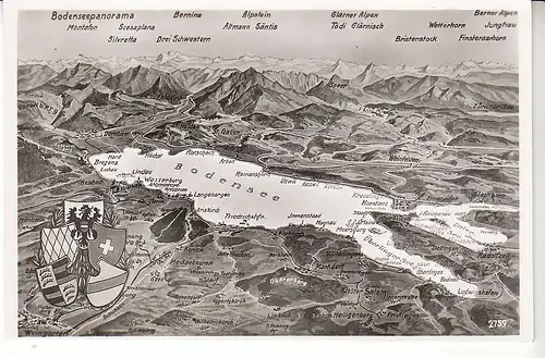 Bodensee Panorama mit Anlieger-Wappen ngl C5903