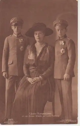 Unsere Kronprinzessin mit den Prinzen Wilhelm und Louis Ferdinand ngl 218.204