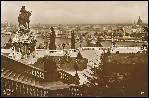 Budapest Anblick auf Pest vom Burggarten ngl 140.247