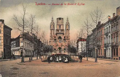 Laeken - Avenue de la Reine et Eglise ngl 149.384