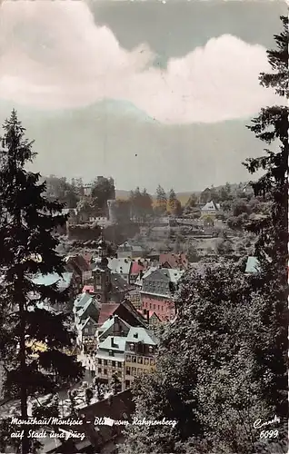 Monschau Blick auf Stadt und Burg gl1959 145.746