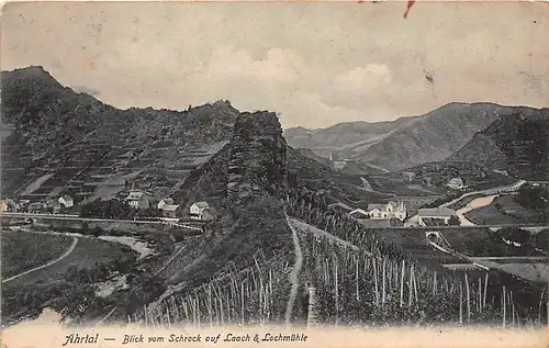 Ahrtal Blick vom Schrock auf Laach und Lochmühle gl1908 146.395