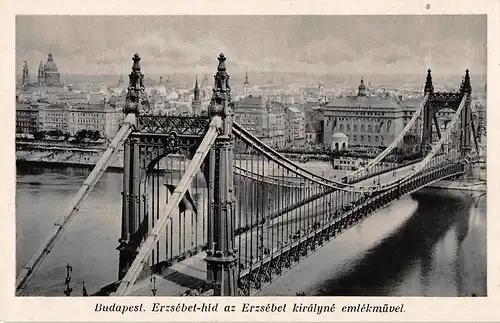 Budapest Elisabethbrücke mit dem Königin Elisabeth-Denkmal ngl 150.003