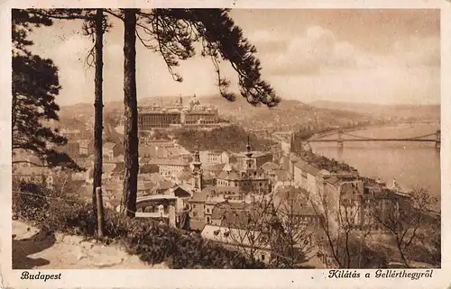 Budapest Aussicht vom Blocksberg / Kilátás a Gellérthegyröl gl1940 150.044