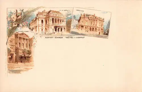 Budapest Szinházak / Theater Lithographie ngl 150.036