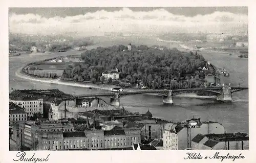 Budapest Blick auf die Margaretheninsel / Kilátás a Margitszigetre ngl 150.075