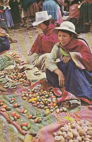 Perú Pisac Market scene in Cusco ngl D6133