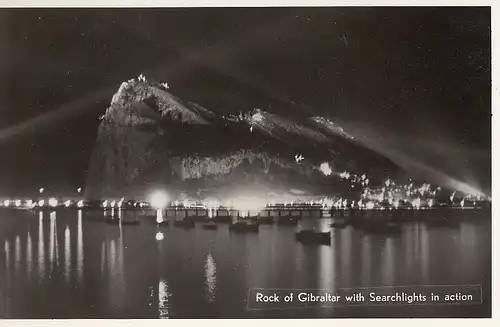 Gibraltar The Rock with Searchlights in action ngl D7631
