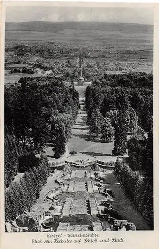 Kassel-Wilhelmshöhe - Blick vom Herkules auf Schloss und Stadt ngl 155.890