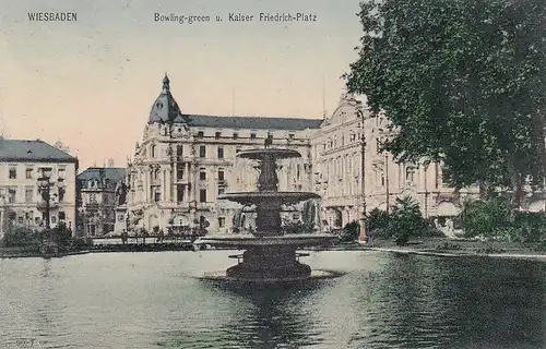 Wiesbaden, Bowling-green u. Kaiser Friedrich-Platz gl1906 E1012