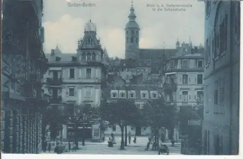 Baden-Baden - Blick von der Stefanienstraße in die Sofienstraße gl1905 226.821