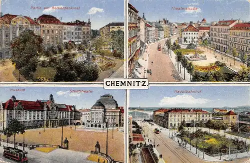 Chemnitz Theaterstr. Hauptbahnhof Theater Beckerdenkmal 4 Ansichten ngl 165.742