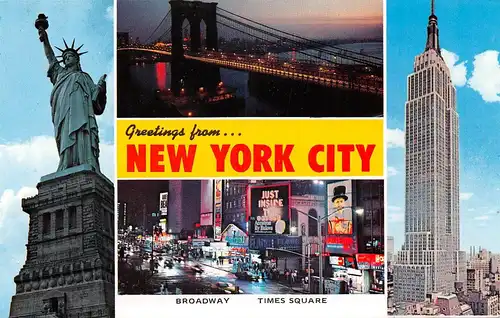 USA New York Statue of Liberty Brooklyn Bridge Empire State Mehrbildkarte ngl 163.957