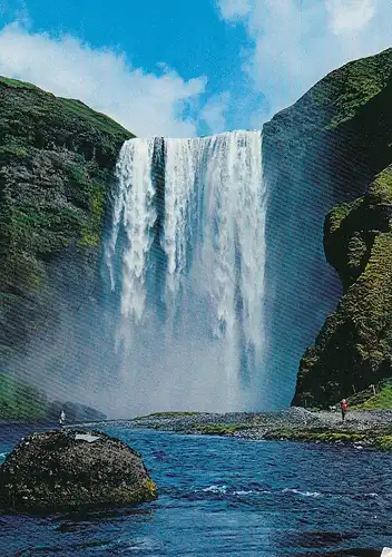 Island: High Waterfall Skógafosss, located in South Iceland gl1992 E4067