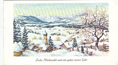 Weihnachten-u.Neujahr-Wünsche, Winter im Werdenfelser Land, mundemalt ngl E6681