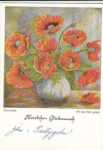 Geburtstag-Wünsche mit Gartenmohn gl1955 F3170