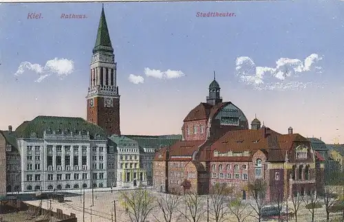 Kiel, Rathaus und Stadttheater ngl F7418