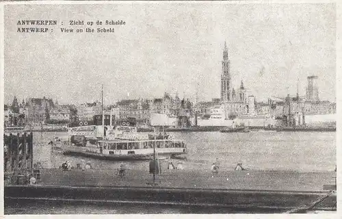 Antwerpen/Anvers, Zicht op de Schelde ngl G0926