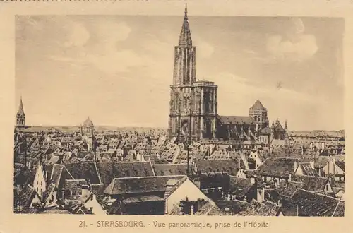 Strasbourg (Bas-Rhin), Vue panoramique, prise de l'Hôpital ngl G3584