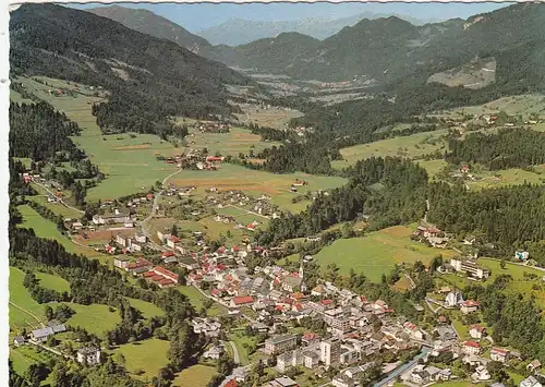 Hermagor am Presseggersee, Kärnten, Blick ins Gitschtal mit Guggenberg gl1971 G5006