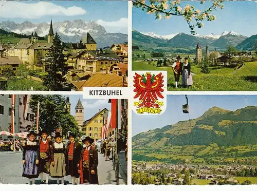 Kitzbühel in Tirol, Mehrbildkarte, Trachten glum 1970? G5025