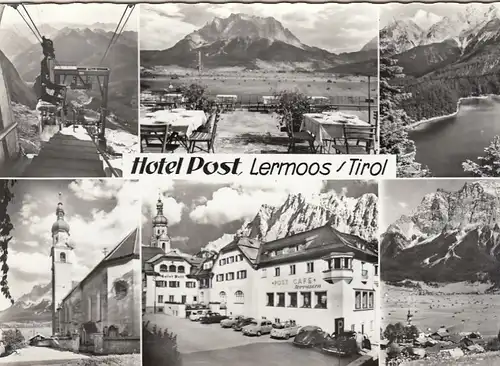 Lermoos in Tirol, Seilbahn, Post-Café, Mehrbildkarte ngl G5125