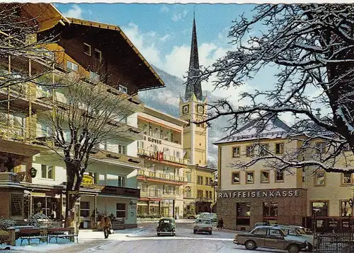 Bad Hofgastein, Strassenbild mit Raiffeisenkasse gl1978? G4521