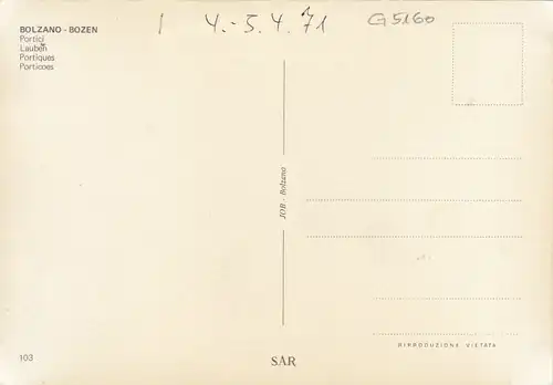 Südtirol: Bozen / Bolzano, Lauben /Portici ngl G5160