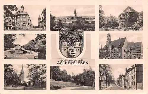 Aschersleben Teilansichten Mehrbildkarte glca.1940 171.829