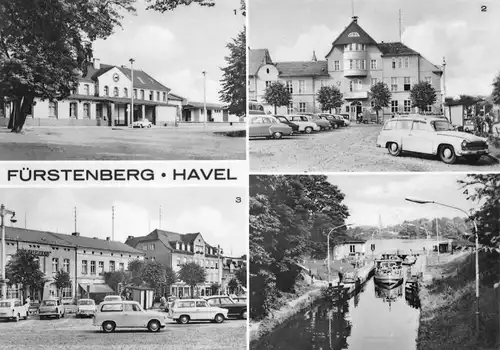 Fürstenberg (Havel) Bahnhof Rathaus Marktplatz Schleuse glca.1985 168.307