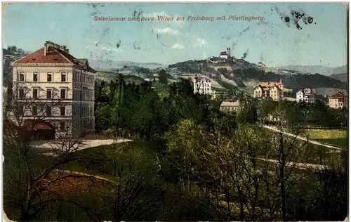 Salesianum und neue Villen am Freinberg mit Pöstlingsberg -7338