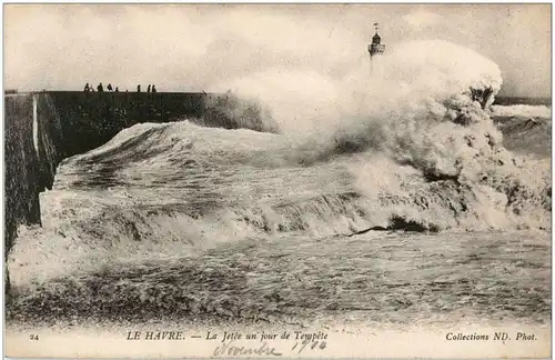 Le Havre - La Jetee un jour de tempete -8364