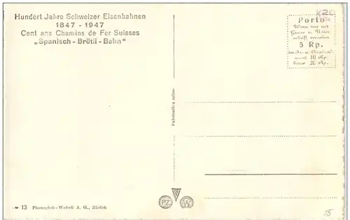 100 Jahre Schweizer Eisenbahn - Spanisch Brötli Bahn -113362