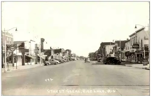 Rice Lake - Street Scene Real Photo -118802