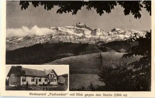 Restaurant Fuchsacker mit Blick gegen den Säntis bei Degersheim -138488