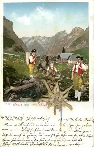 Gruss aus dem Appenzell mit Edleweiss -148644